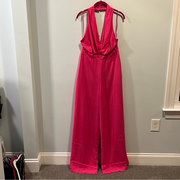 DO+BE Holding On Flare Halter Jumpsuit in pink M - Picture 2 of 4